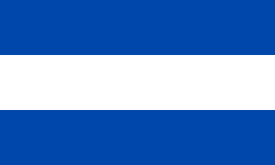 Bandera de El Salvador con franjas azul y blanca símbolo patrio