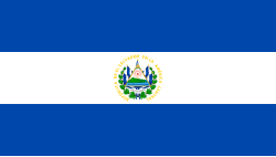 Bandera de El Salvador con franjas azul y blanca símbolo patrio